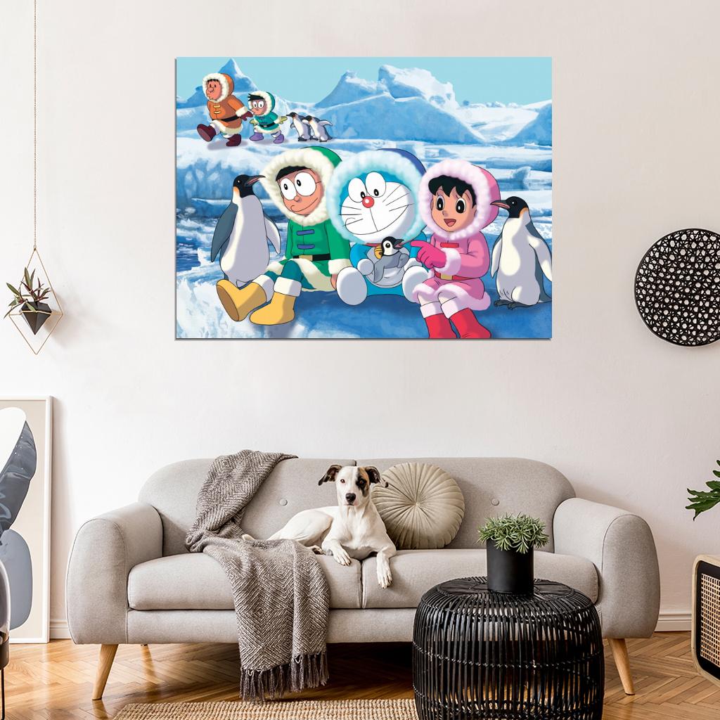 Doraemon Anime Pinguins Beautiful Art Kids Wall Art Print Poster
