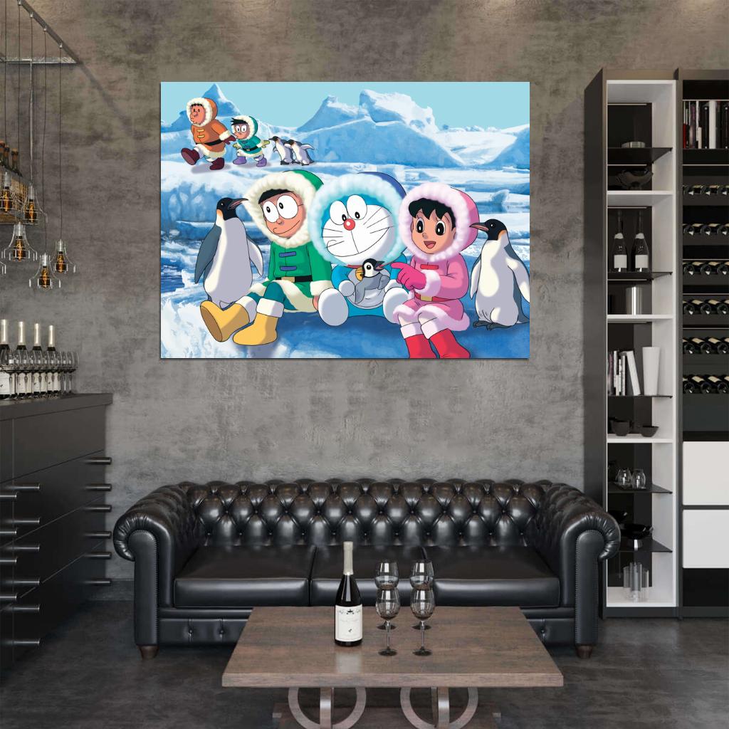 Doraemon Anime Pinguins Beautiful Art Kids Wall Art Print Poster