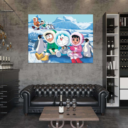 Doraemon Anime Pinguins Beautiful Art Kids Wall Art Print Poster