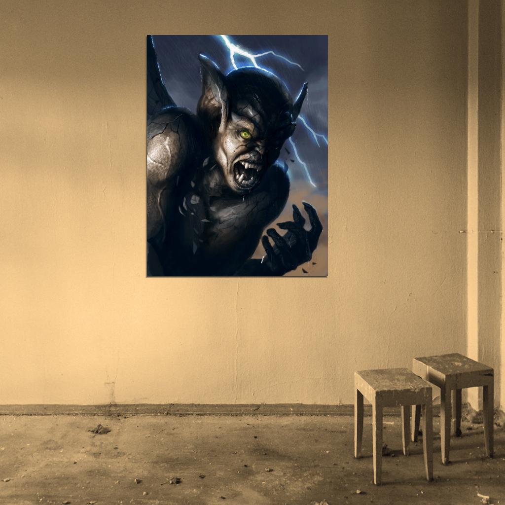 Gargoyles TV Series Cartoon Awesome Dark Art Wall Art Print Poster