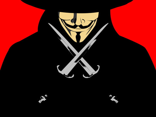 Guy Fawkes Mask V for Vendetta Anonymous Art Wall Art Print Poster