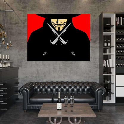 Guy Fawkes Mask V for Vendetta Anonymous Art Wall Art Print Poster