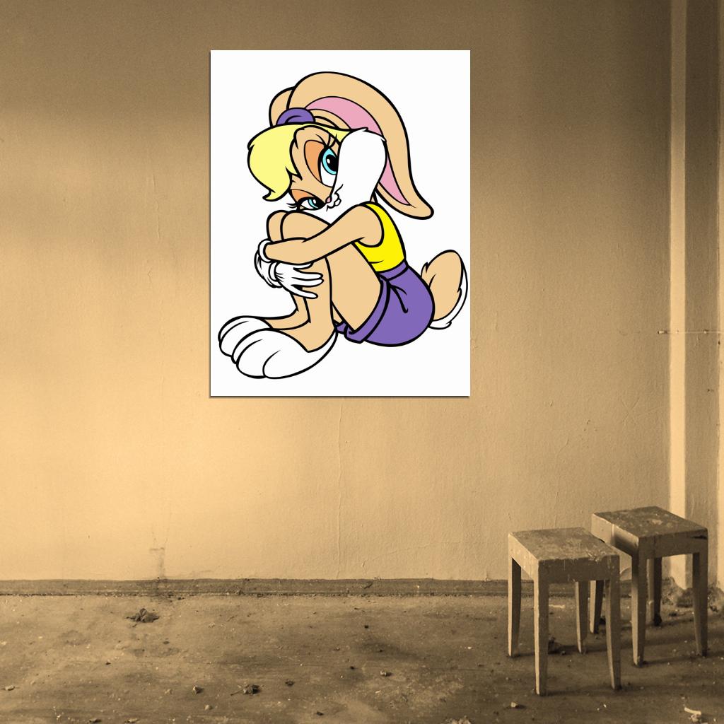 Lola Bunny Cute Beautiful Looney Tunes Cartoon Art Wall Art Print Poster