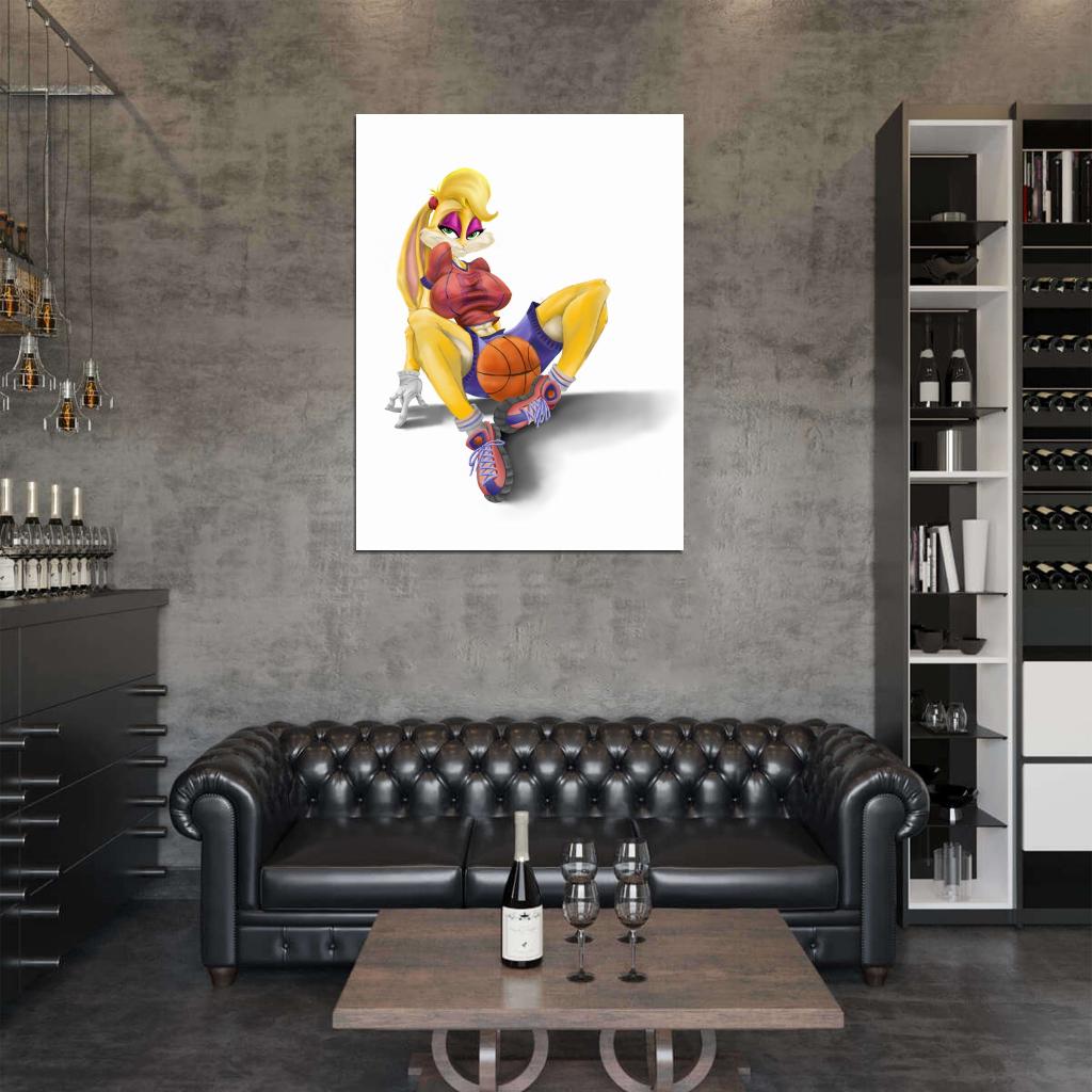 Lola Bunny Hot Sexy Basketball Looney Tunes Cartoon Art Wall Art Print Poster
