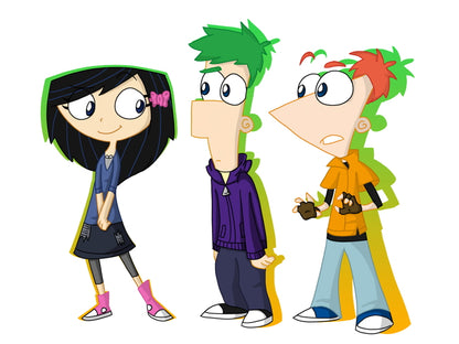 Phineas and Ferb Characters Cool Cartoon Art Wall Art Print Poster