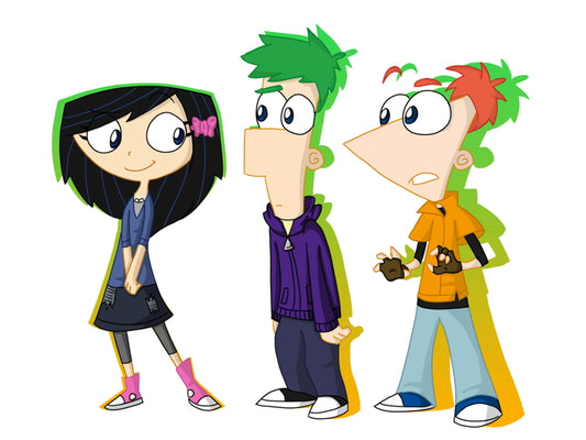 Phineas and Ferb Characters Cool Cartoon Art Wall Art Print Poster