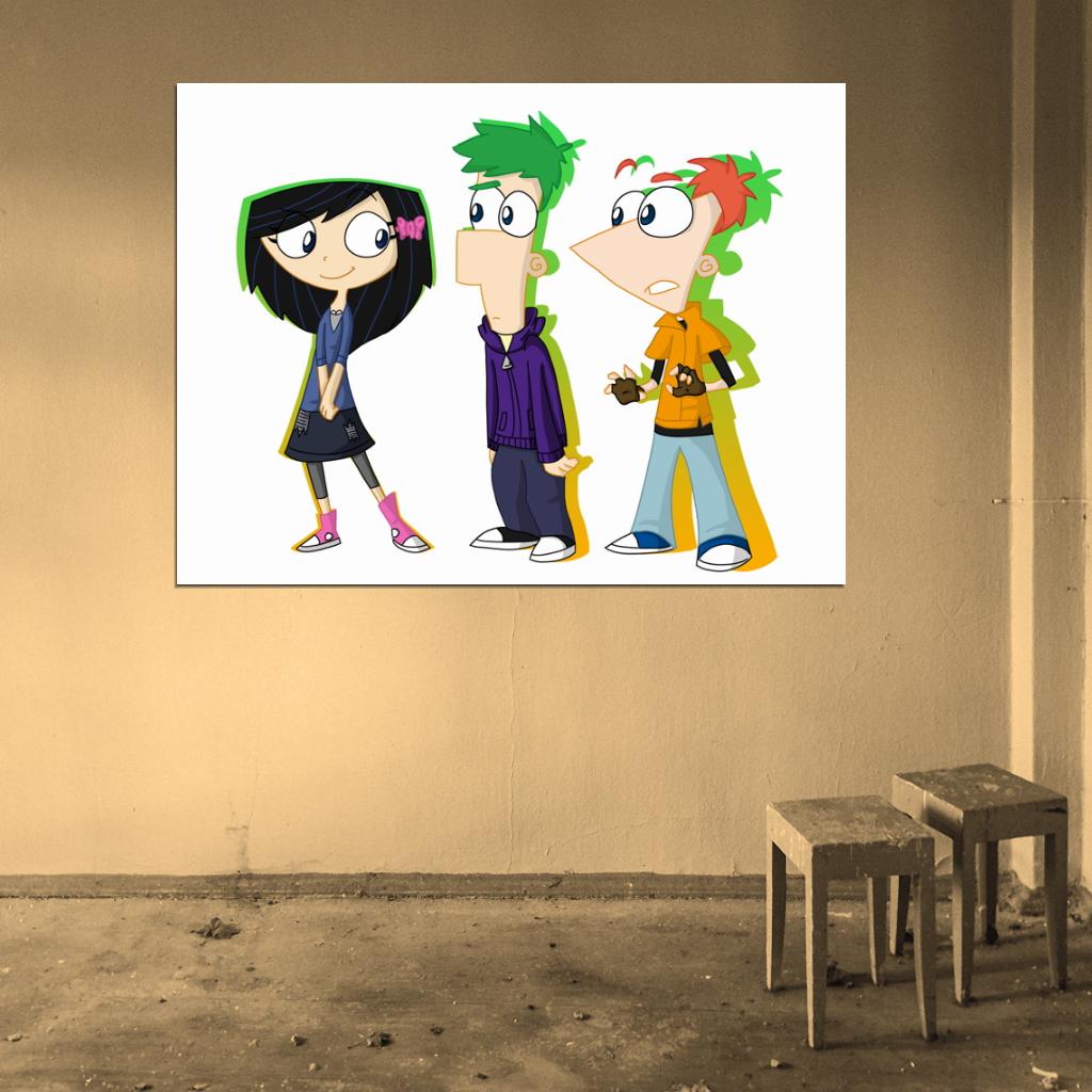 Phineas and Ferb Characters Cool Cartoon Art Wall Art Print Poster