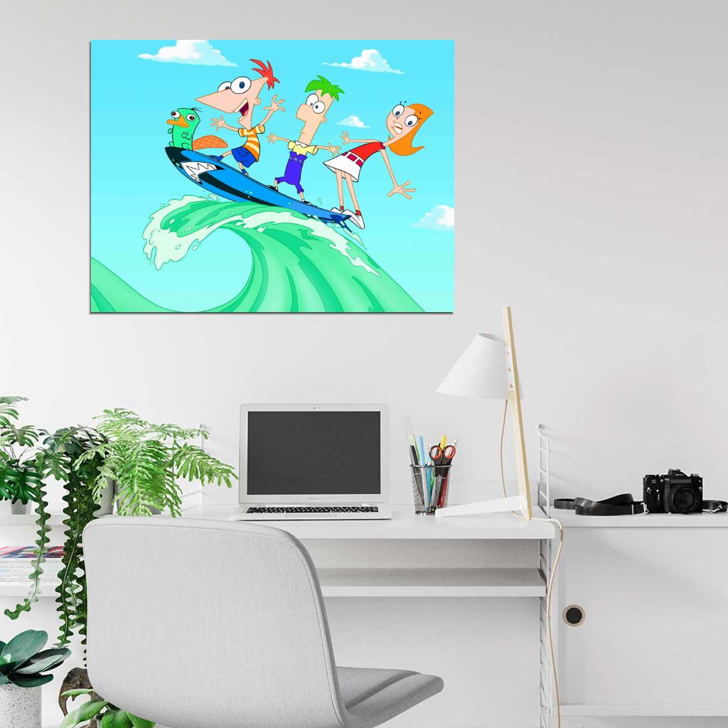 Phineas and Ferb Amazing Cool Cartoon Art Wall Art Print Poster