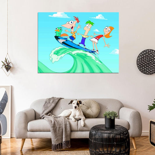 Phineas and Ferb Amazing Cool Cartoon Art Wall Art Print Poster