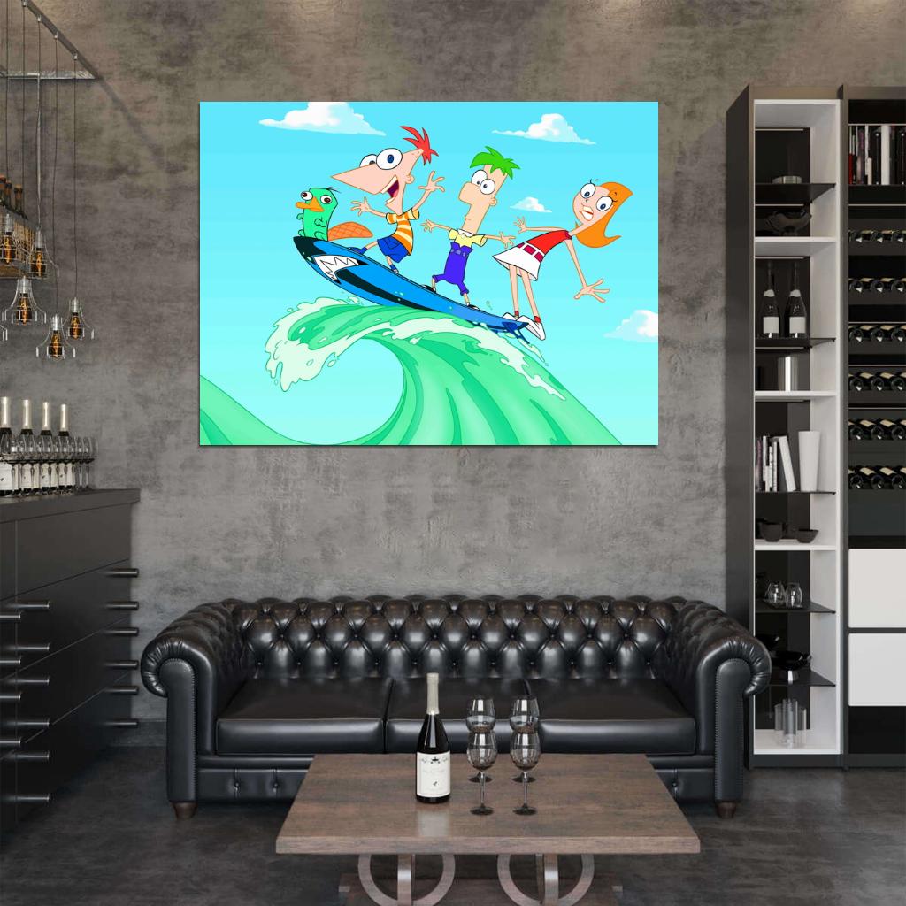 Phineas and Ferb Amazing Cool Cartoon Art Wall Art Print Poster