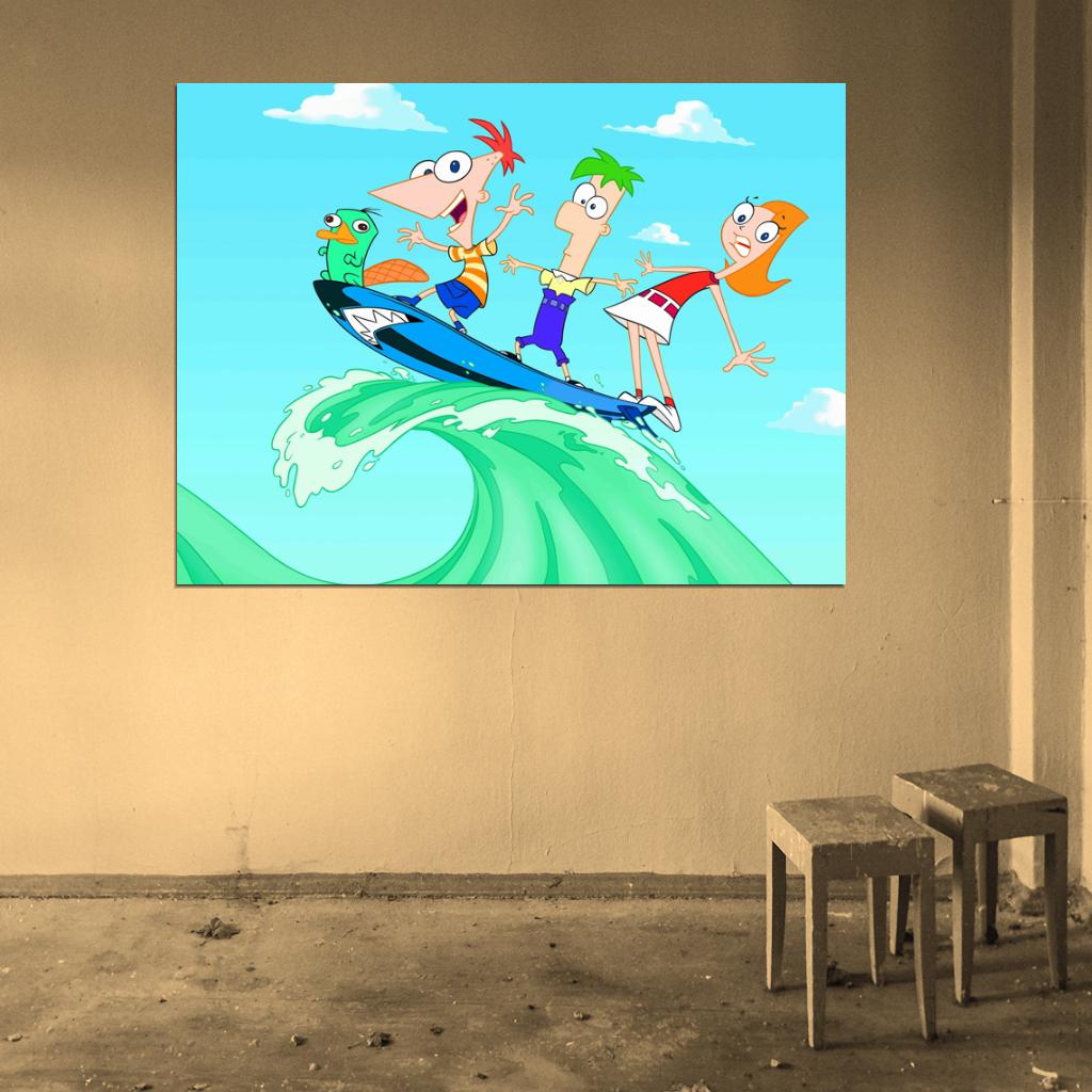 Phineas and Ferb Amazing Cool Cartoon Art Wall Art Print Poster