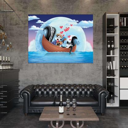 Pepe Le Pew Skunk Love Looney Tunes Art Wall Art Print Poster