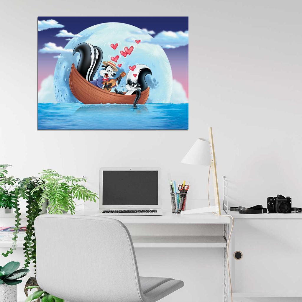 Pepe Le Pew Skunk Love Looney Tunes Art Wall Art Print Poster