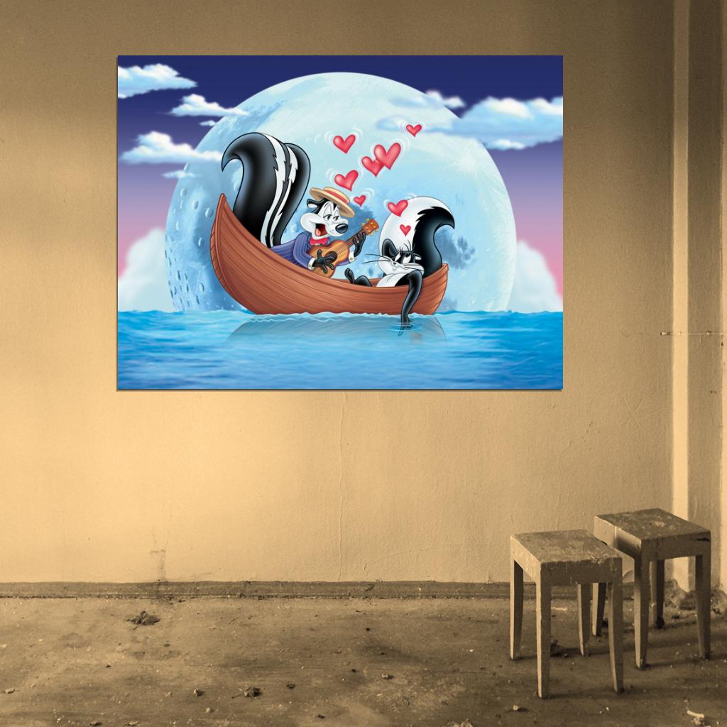 Pepe Le Pew Skunk Love Looney Tunes Art Wall Art Print Poster