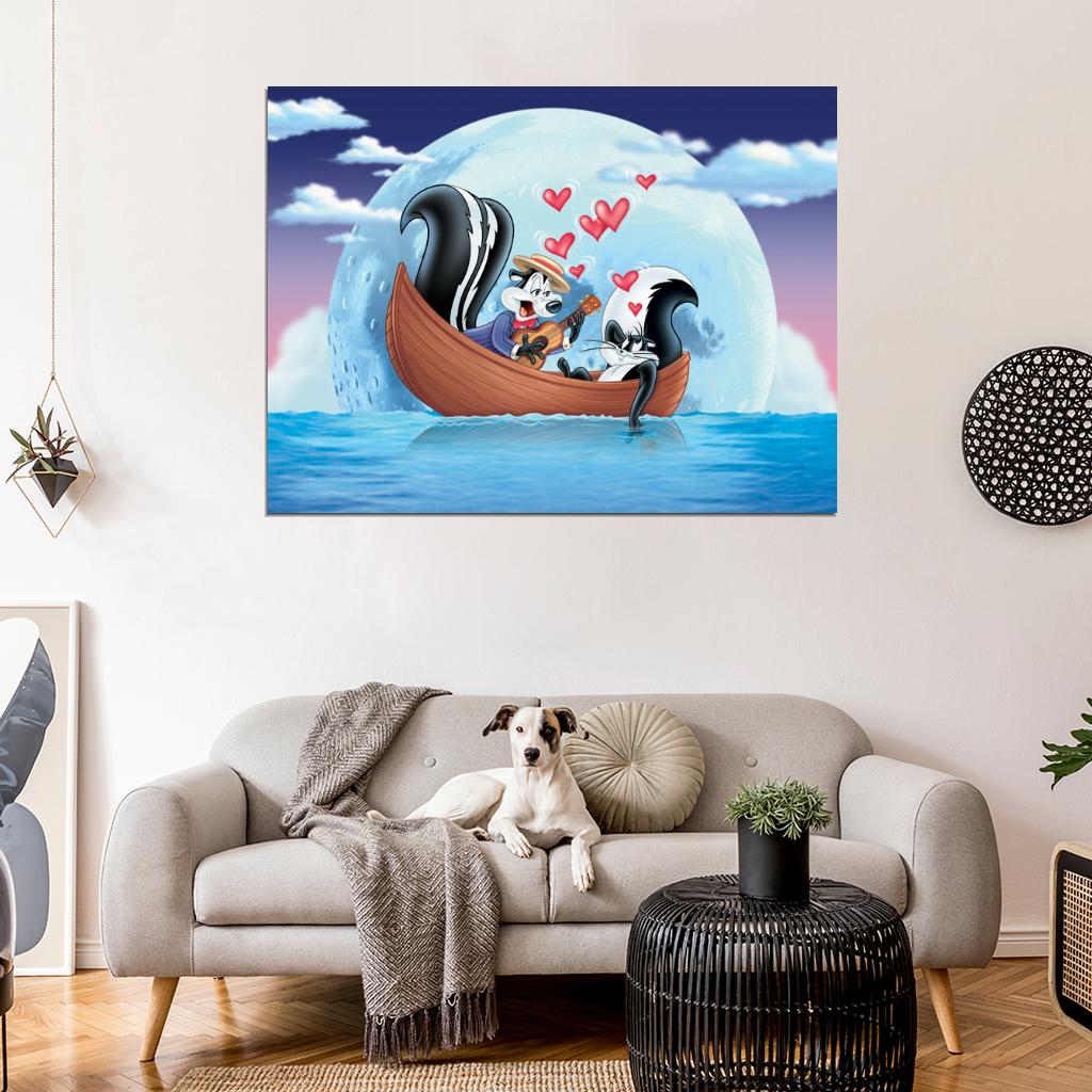 Pepe Le Pew Skunk Love Looney Tunes Art Wall Art Print Poster