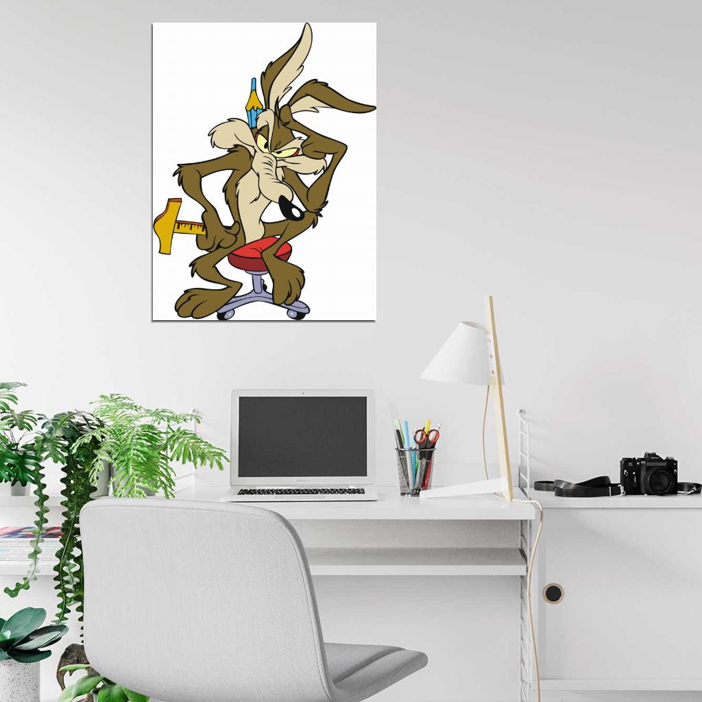 Wile E. Coyote The Road Runner Looney Tunes Merrie Melodies Cool Funny Art Wall Art Print Poster
