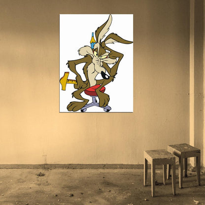 Wile E. Coyote The Road Runner Looney Tunes Merrie Melodies Cool Funny Art Wall Art Print Poster