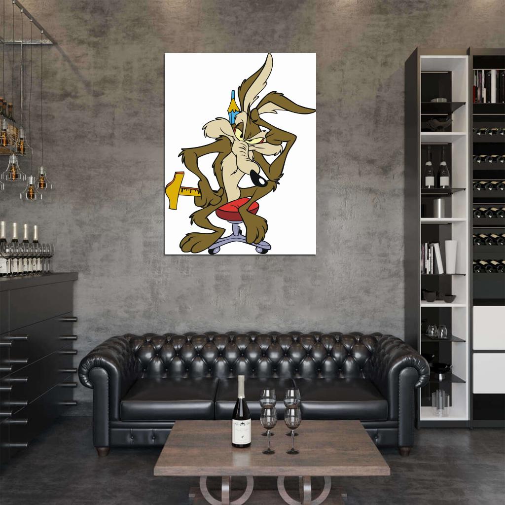 Wile E. Coyote The Road Runner Looney Tunes Merrie Melodies Cool Funny Art Wall Art Print Poster