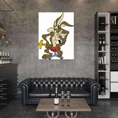 Wile E. Coyote The Road Runner Looney Tunes Merrie Melodies Cool Funny Art Wall Art Print Poster