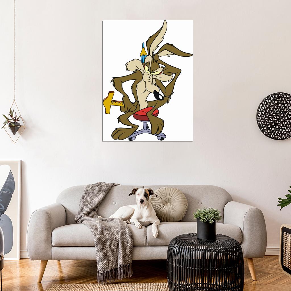 Wile E. Coyote The Road Runner Looney Tunes Merrie Melodies Cool Funny Art Wall Art Print Poster