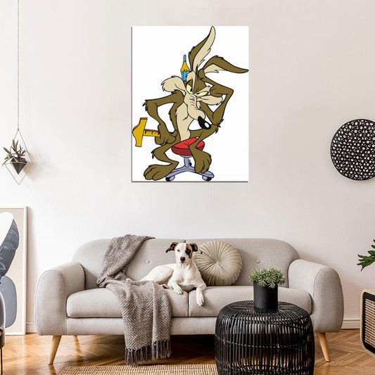 Wile E. Coyote The Road Runner Looney Tunes Merrie Melodies Cool Funny Art Wall Art Print Poster