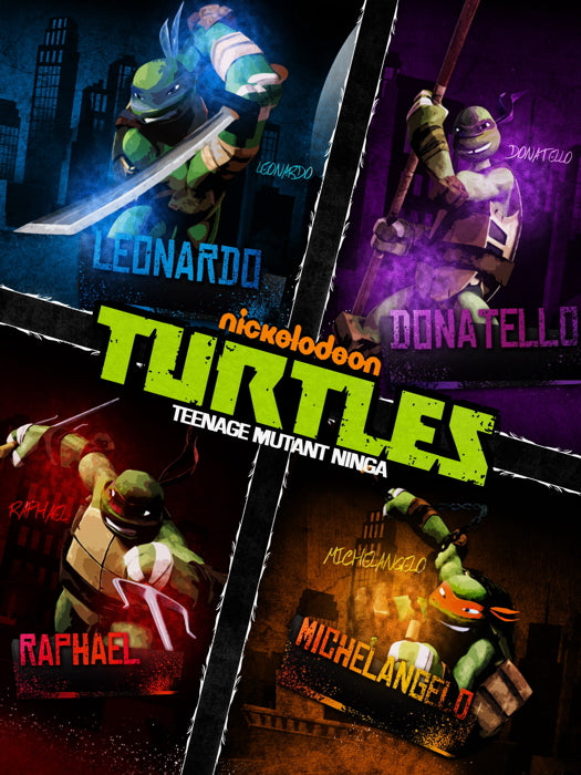 Teenage Mutant Ninja Turtles TV Series 2012 Characters Cool Art TMNT Wall Art Print Poster