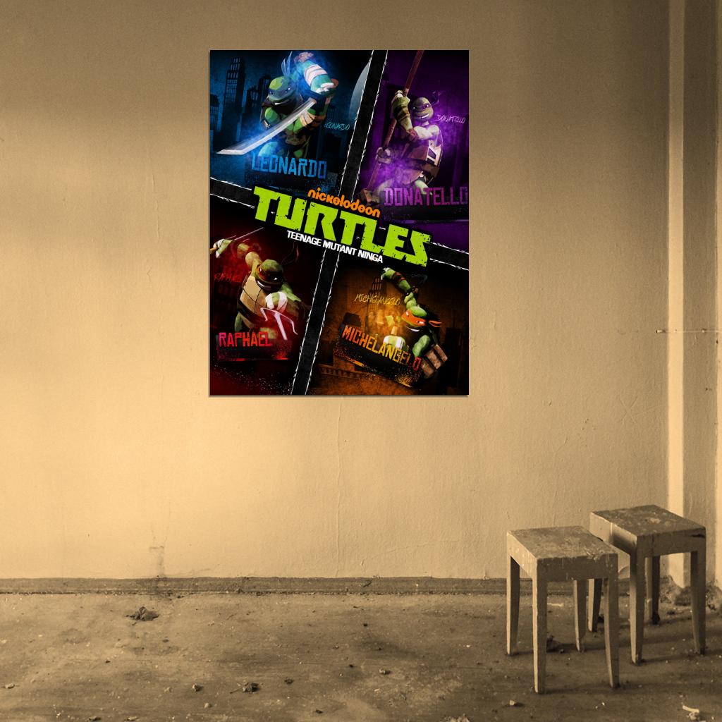 Teenage Mutant Ninja Turtles TV Series 2012 Characters Cool Art TMNT Wall Art Print Poster