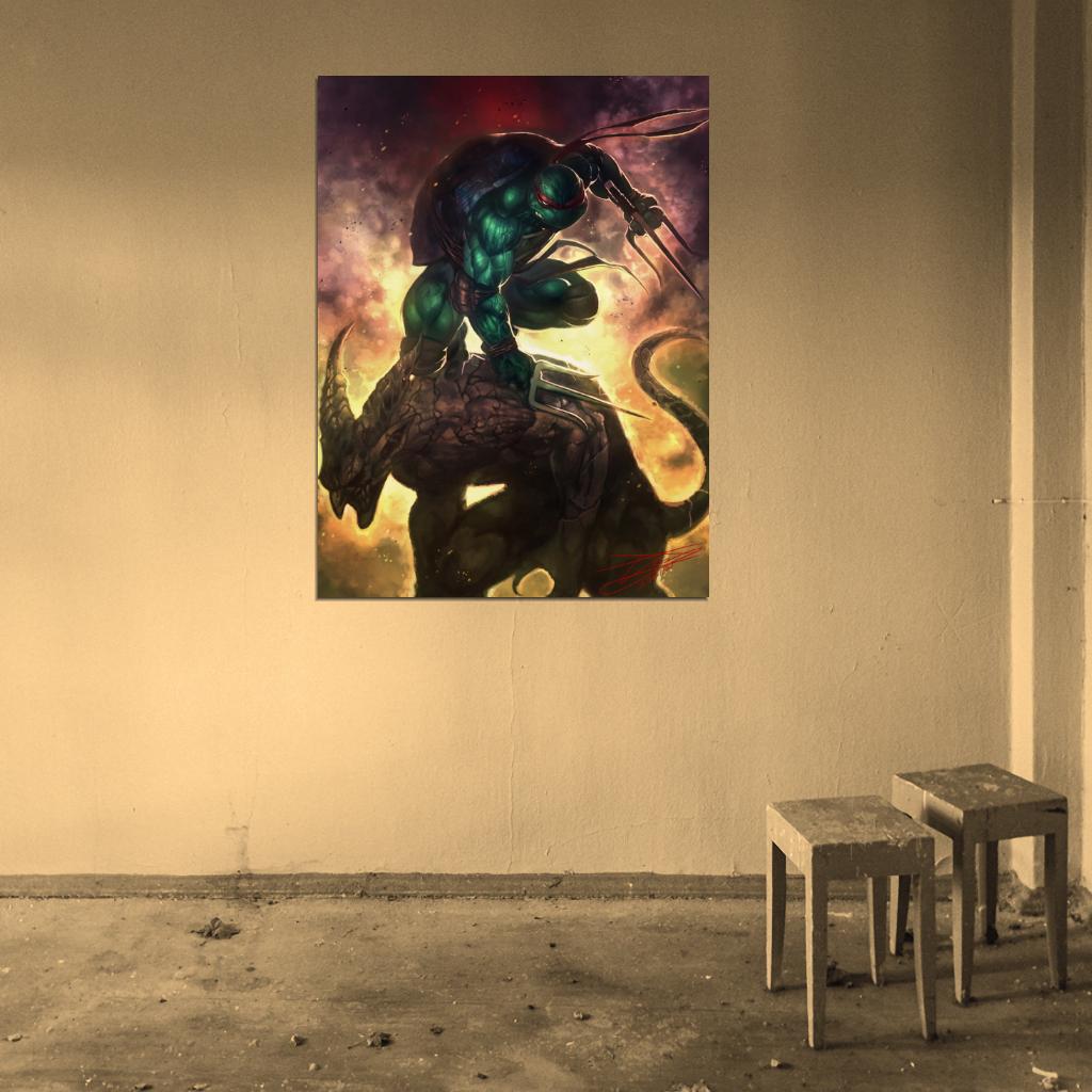 Raphael Teenage Mutant Ninja Turtles Awesome Dark Art TMNT Wall Art Print Poster
