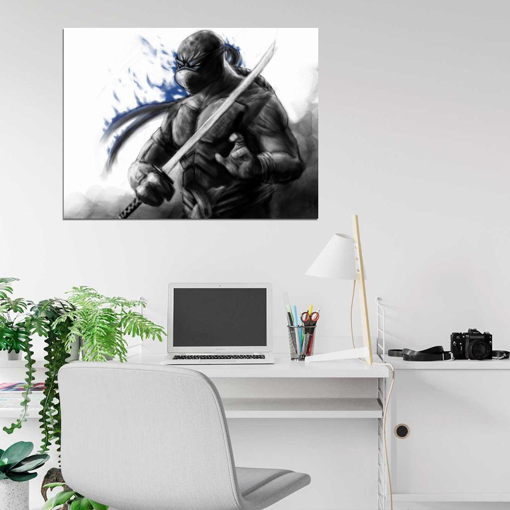 Leonardo Teenage Mutant Ninja Turtles Awesome Art TMNT Wall Art Print Poster