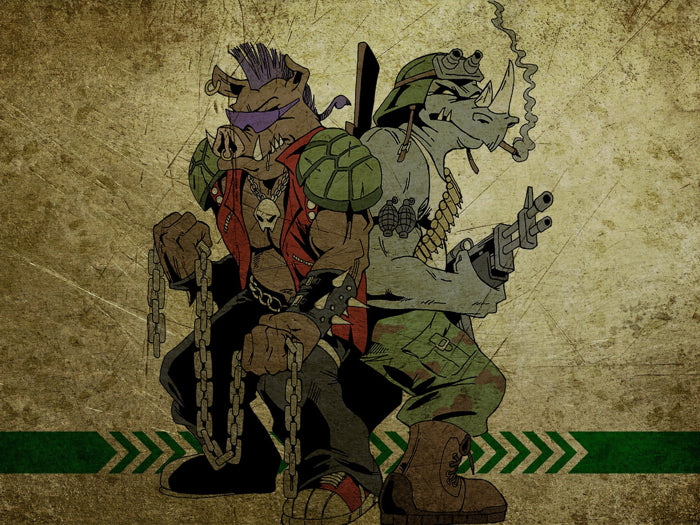 Bebop and Rocksteady Teenage Mutant Ninja Turtles Awesome Classic Art TMNT Wall Art Print Poster