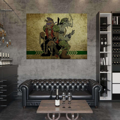 Bebop and Rocksteady Teenage Mutant Ninja Turtles Awesome Classic Art TMNT Wall Art Print Poster