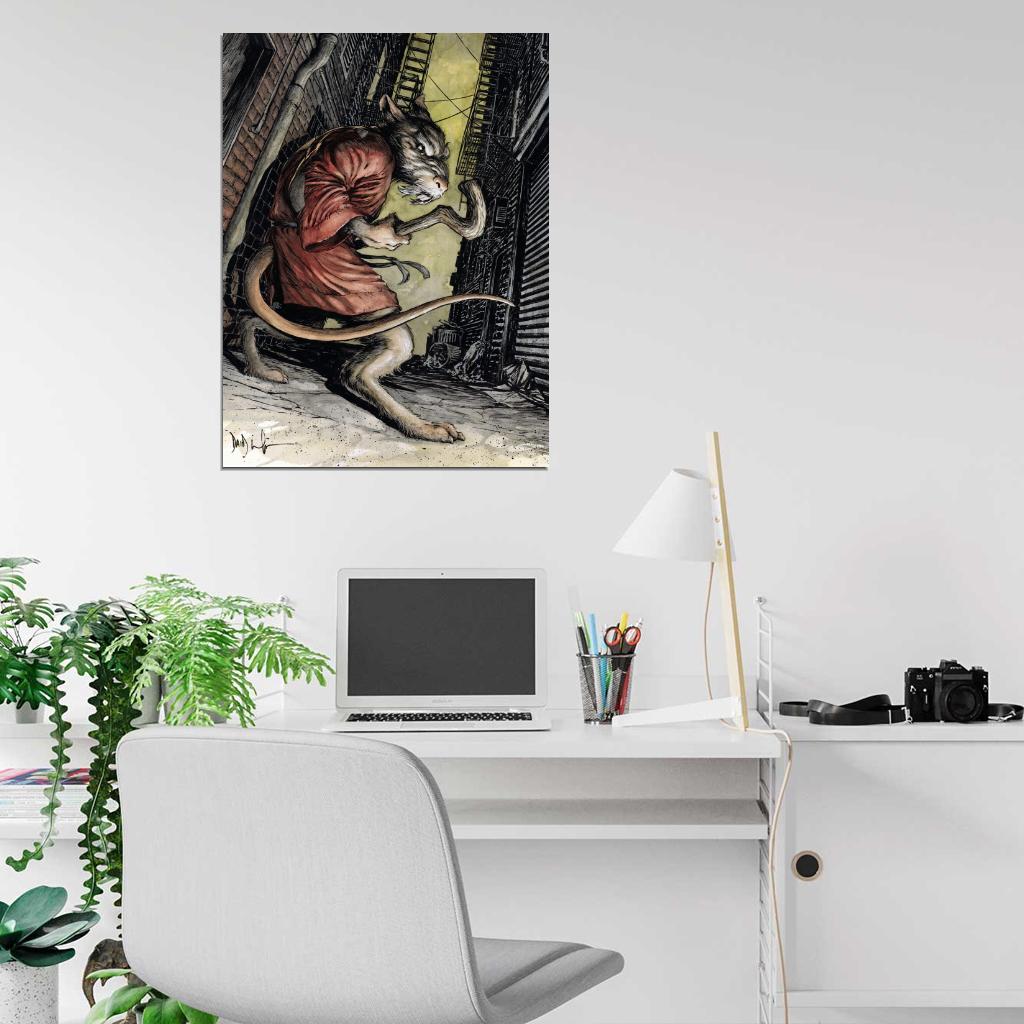 Master Splinter Teenage Mutant Ninja Turtles Awesome Art TMNT Wall Art Print Poster