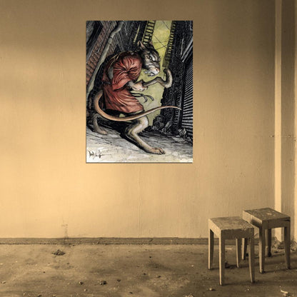 Master Splinter Teenage Mutant Ninja Turtles Awesome Art TMNT Wall Art Print Poster