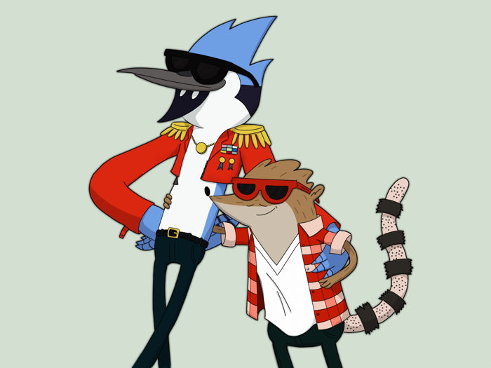 Mordecai and Rigby Cool The Regular Show Cartoon TV Series Awesome Art Wall Art Print Poster