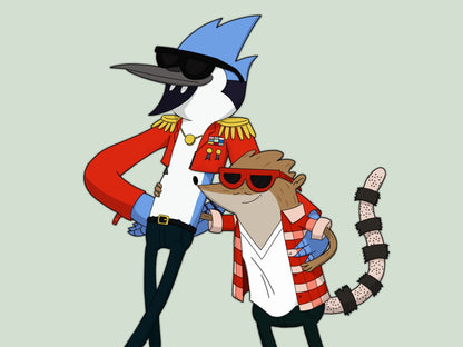 Mordecai and Rigby Cool The Regular Show Cartoon TV Series Awesome Art Wall Art Print Poster