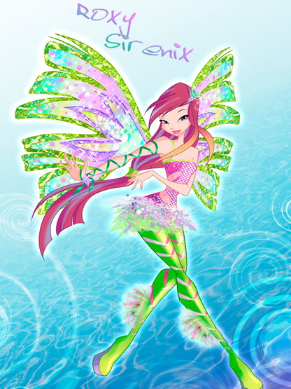 Winx Club Princess Roxy of Earth Sirenix Beautiful Cartoon TV Series Wall Art Print Poster