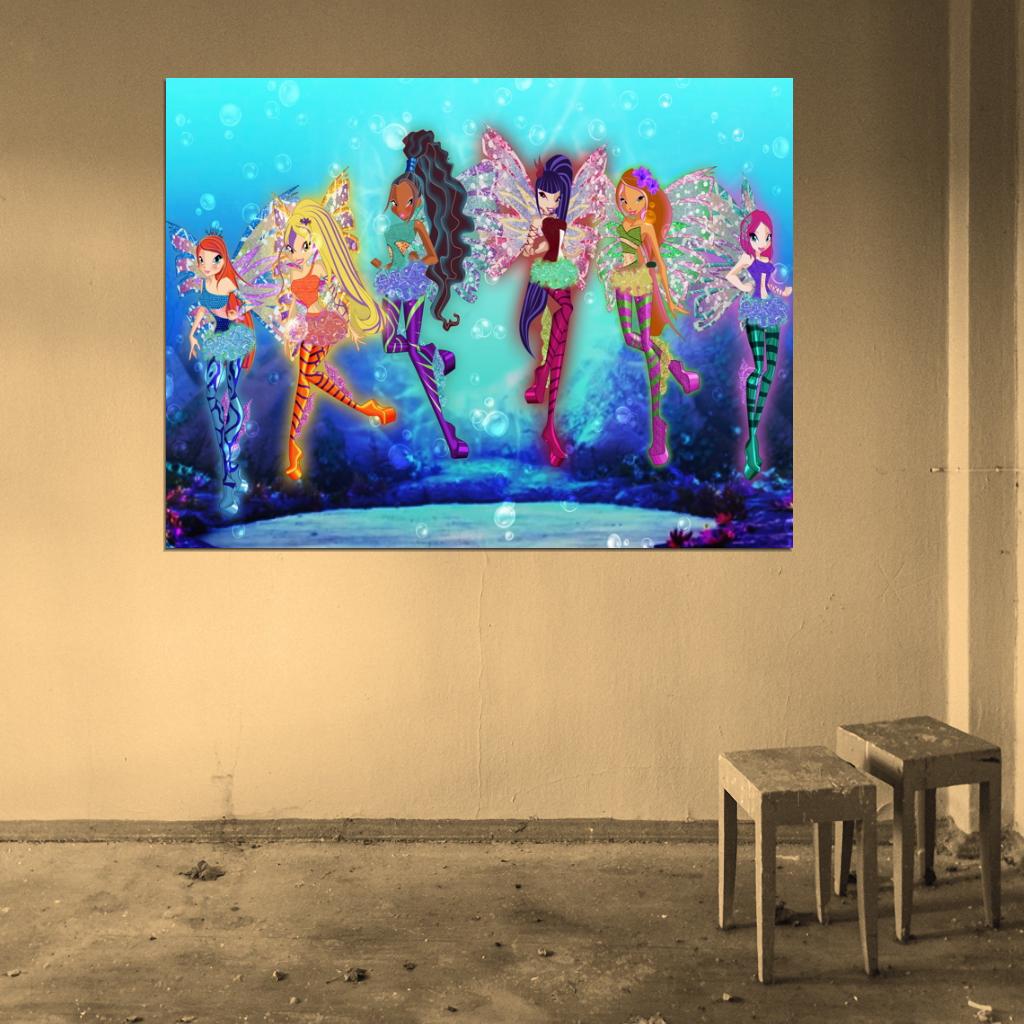 Winx Club Sirenix Characters Beautiful Cartoon TV Series Wall Art Print Poster