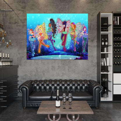 Winx Club Sirenix Characters Beautiful Cartoon TV Series Wall Art Print Poster
