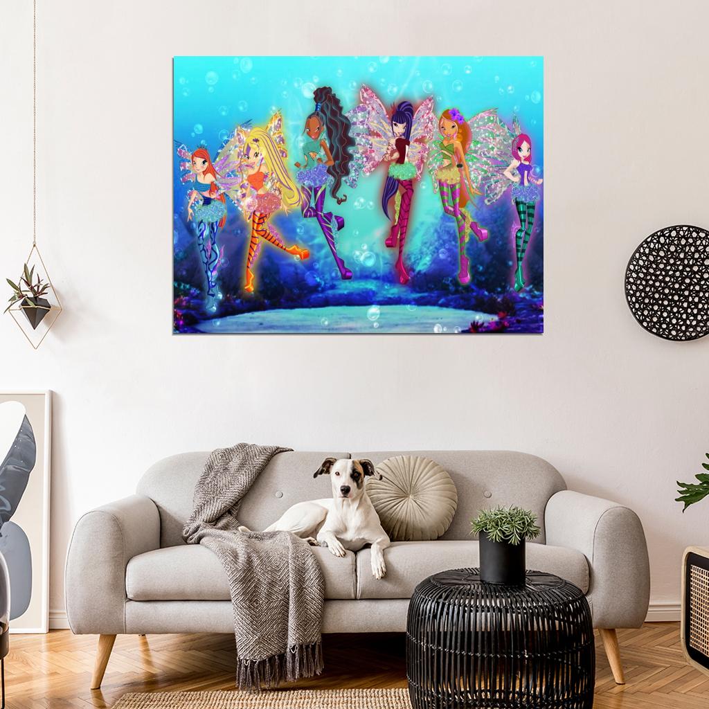 Winx Club Sirenix Characters Beautiful Cartoon TV Series Wall Art Print Poster