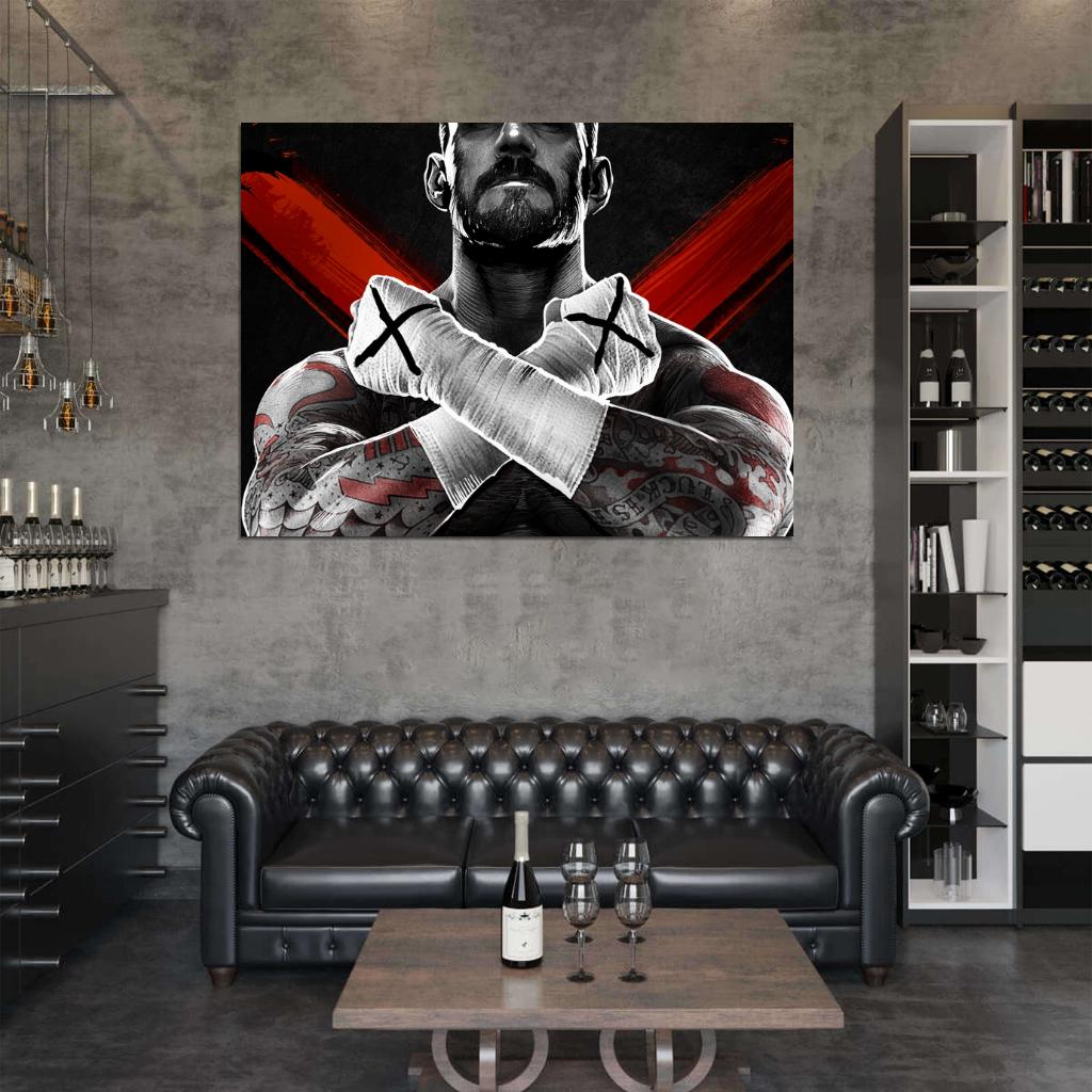 CM Punk Awesome Painting Art Phil Brooks Wrestling Wall Art Print Poster