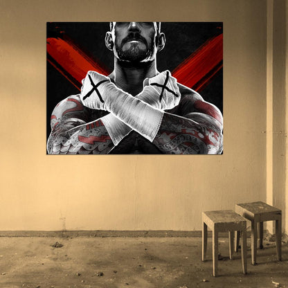 CM Punk Awesome Painting Art Phil Brooks Wrestling Wall Art Print Poster