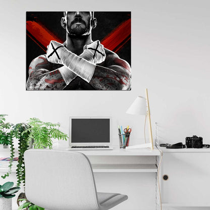 CM Punk Awesome Painting Art Phil Brooks Wrestling Wall Art Print Poster