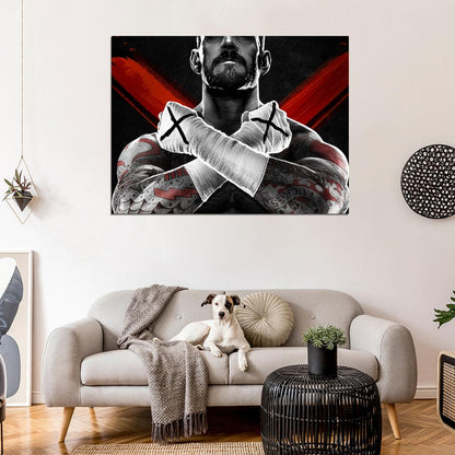 CM Punk Awesome Painting Art Phil Brooks Wrestling Wall Art Print Poster