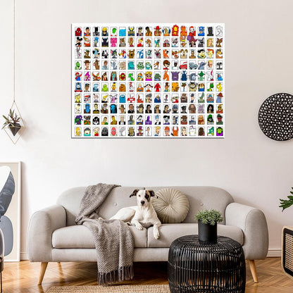 Best Movie Video Game Comics Characters Amazing Art Part 1 Wall Art Print Poster