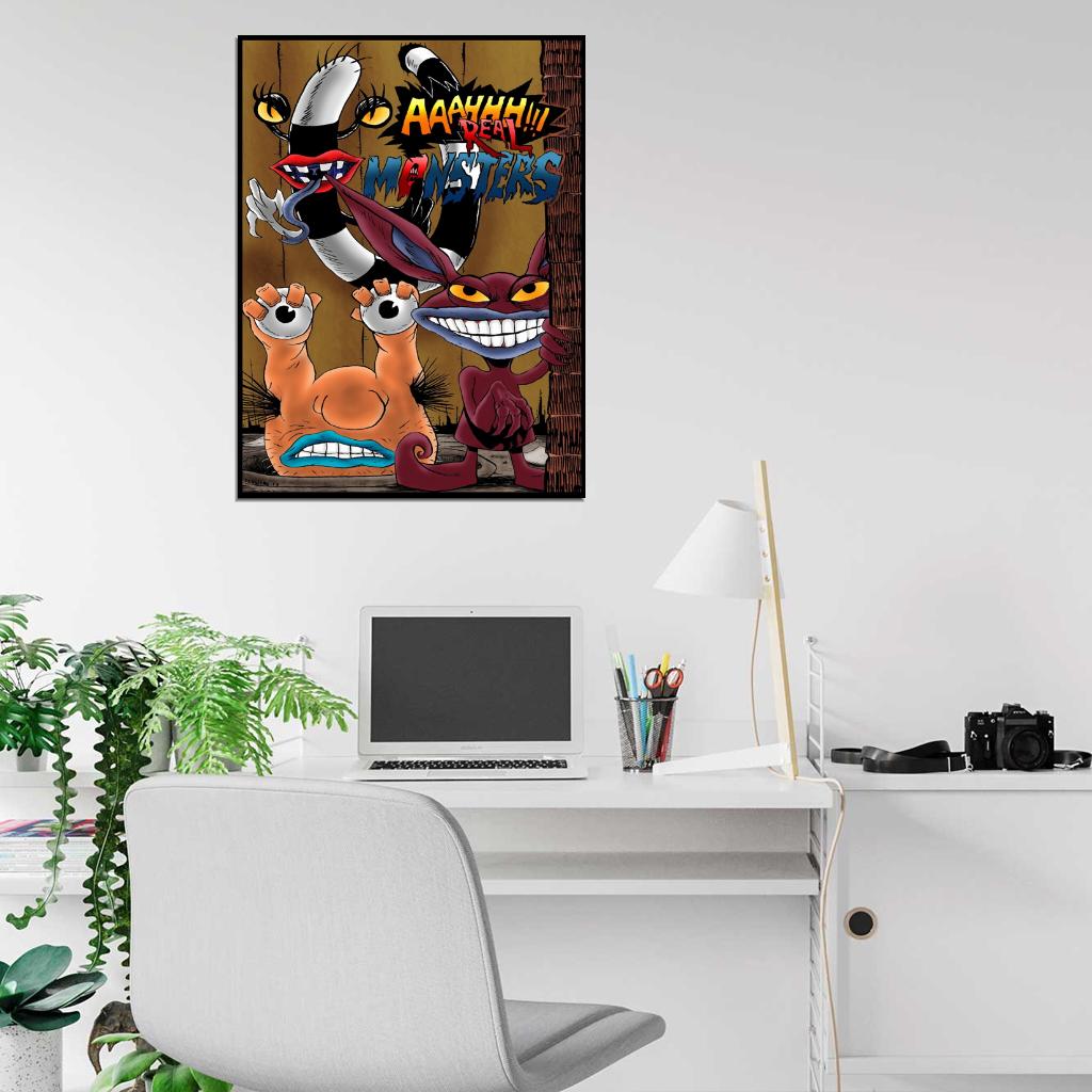 Aaahh!!! Real Monsters Cartoon TV Series Cool Art Wall Art Print Poster