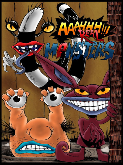 Aaahh!!! Real Monsters Cartoon TV Series Cool Art Wall Art Print Poster