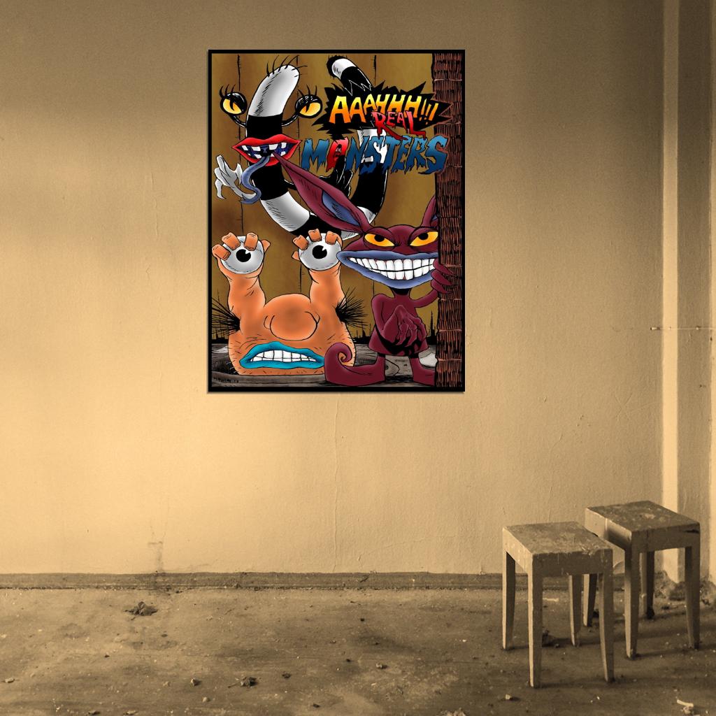 Aaahh!!! Real Monsters Cartoon TV Series Cool Art Wall Art Print Poster