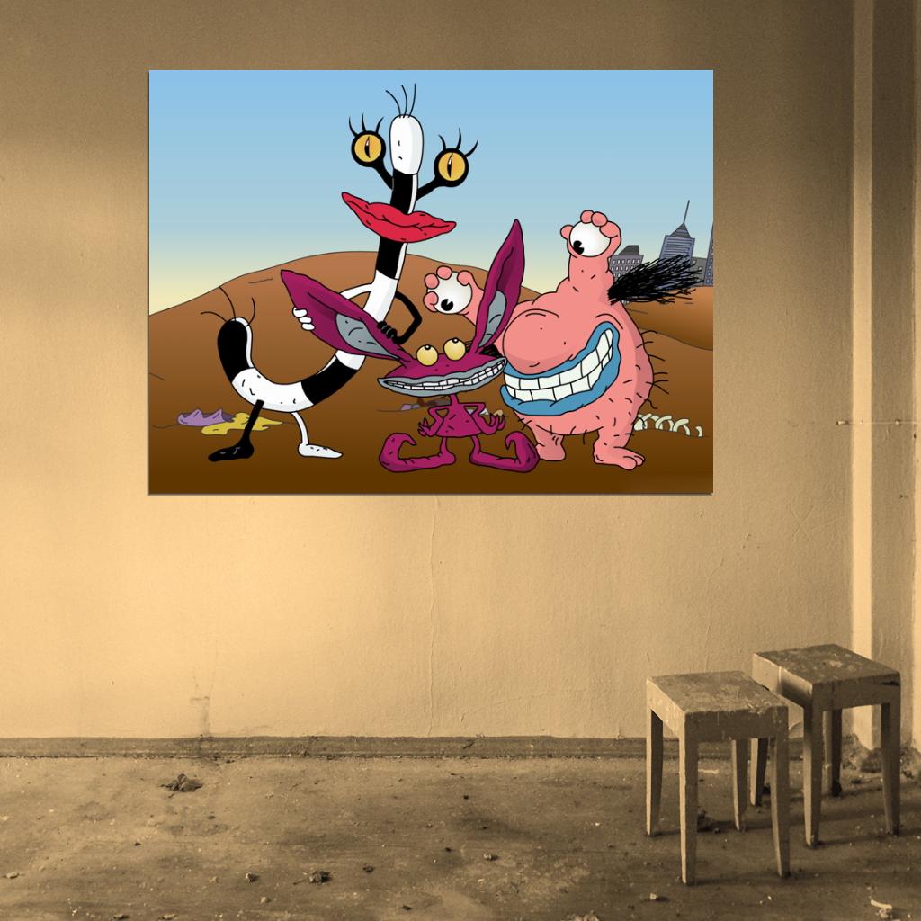 Aaahh!!! Real Monsters Characters Cartoon TV Series Cool Art Wall Art Print Poster