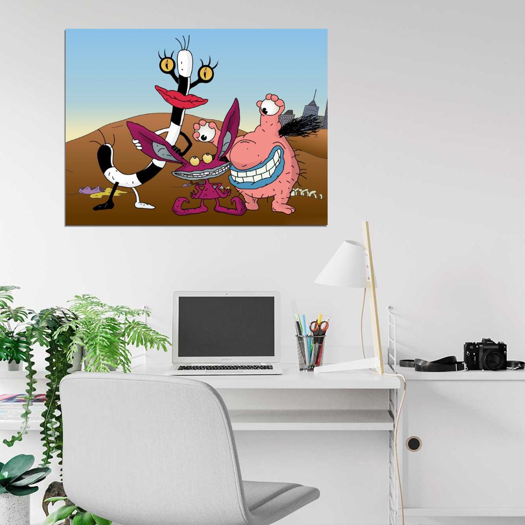 Aaahh!!! Real Monsters Characters Cartoon TV Series Cool Art Wall Art Print Poster