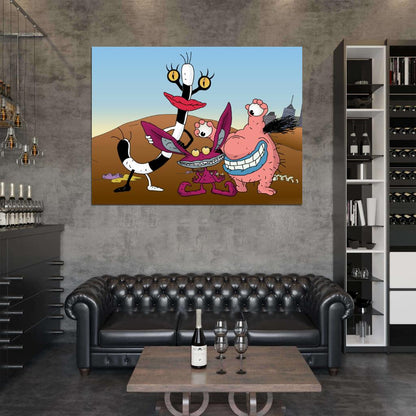 Aaahh!!! Real Monsters Characters Cartoon TV Series Cool Art Wall Art Print Poster